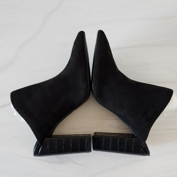 Qupid Women's Casual Black Suede Mules Heel Size 10 - Picture 2 of 9